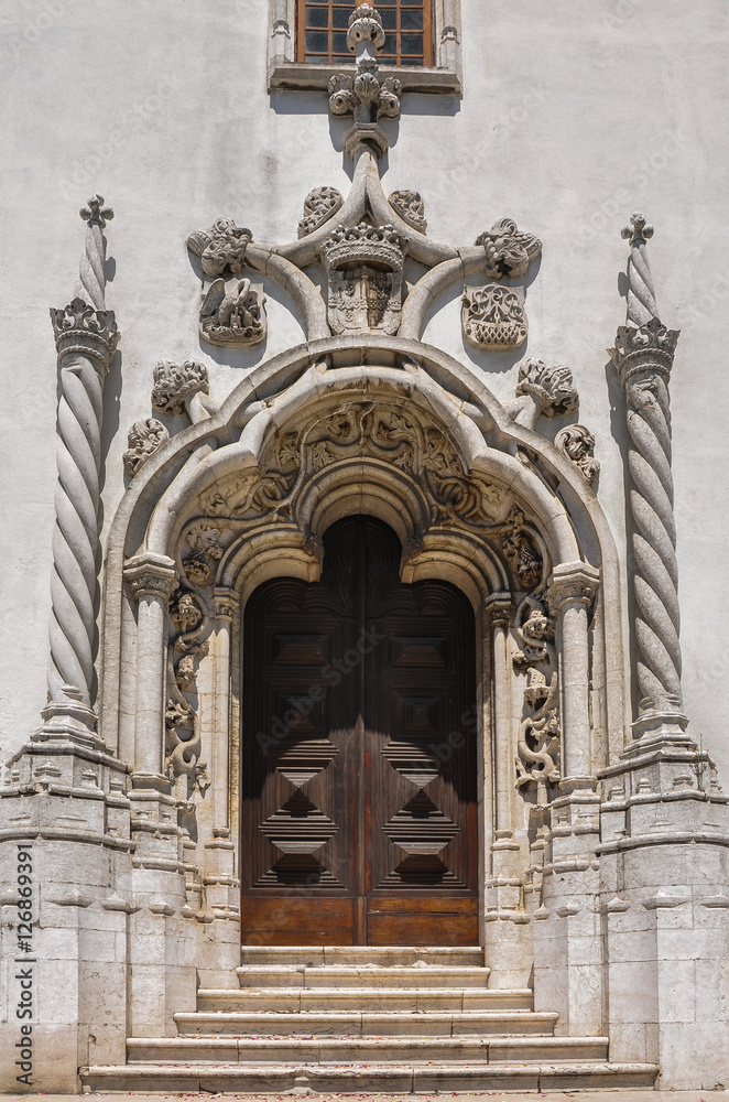 Door, Gothic Manueline, Lisbon, Portugal