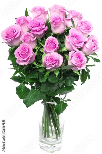 Beautiful bouquet of pink roses isolated