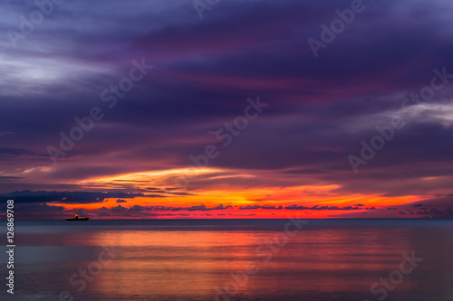 beautiful sea sunset at Hua-Hin in Thailand