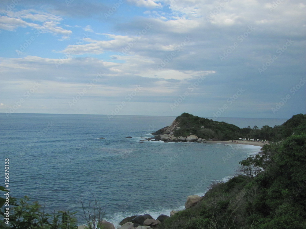 Panoramica de una de las playas del Parque Tayrona