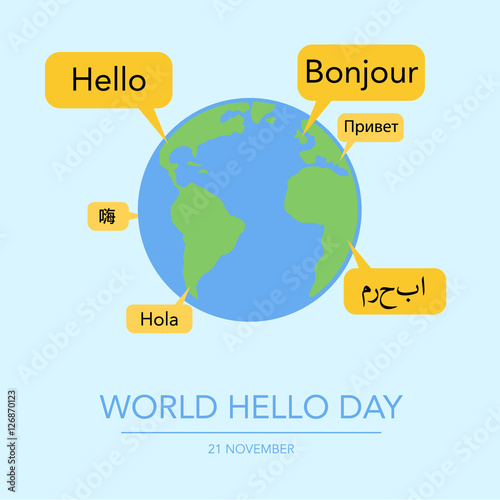 Holiday November 21 - World hello day.