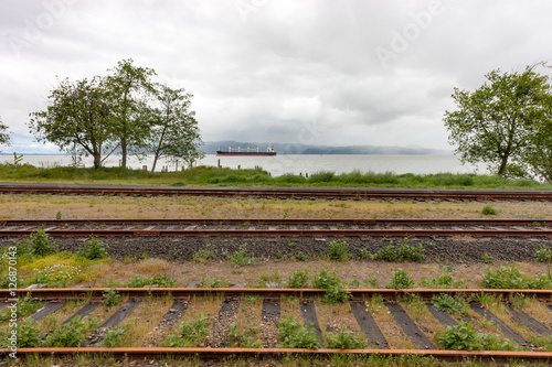 3 Railroad Tracks and a Ship photo