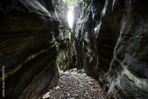 waterfall and rocks
