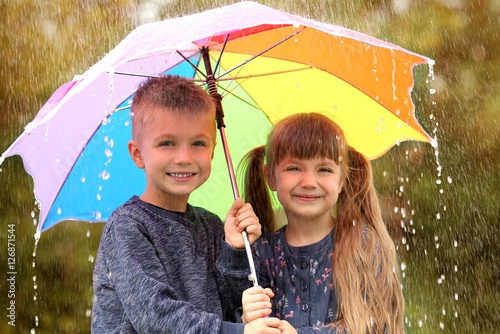 Portrait of cute children w...