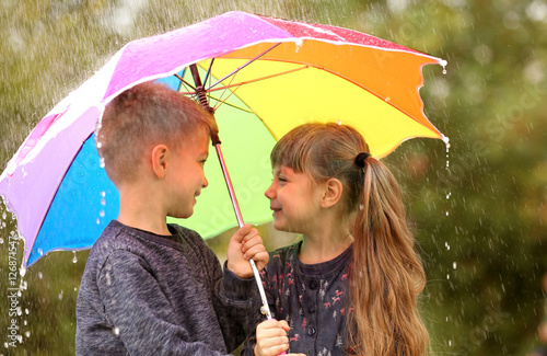 Portrait of cute children w...