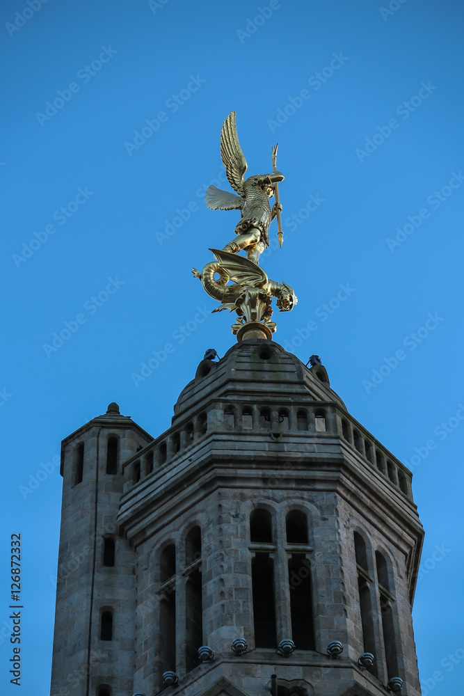 Church of Saint Michael in Saint-Michel-Mont-Mercure, France wit Church of Saint Michael in Saint-Michel-Mont-Mercure, France wit