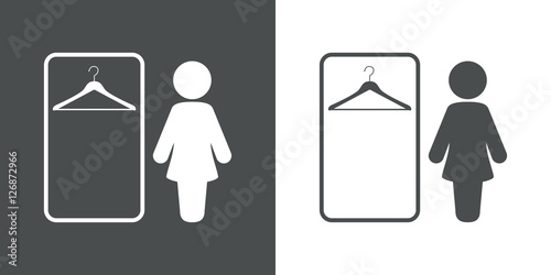 Icono plano vestuario mujer gris