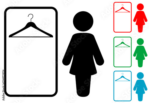 Icono plano vestuario mujer varios colores