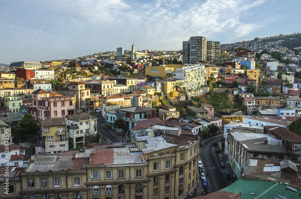 Beatiful lanscape of Valparaiso city at day time Beatiful lanscape of Valparaiso city at day time