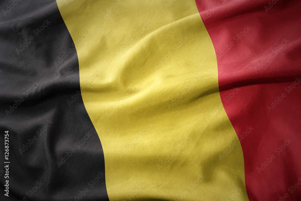 Fototapeta premium waving colorful flag of belgium.