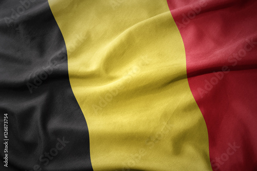 waving colorful flag of belgium.