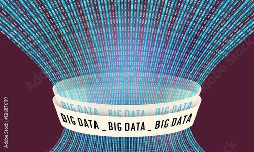 Futuristic vector backdrop and binary code and the words big dat