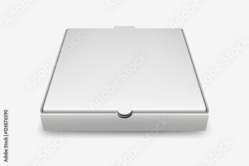 Vector white pizza box.