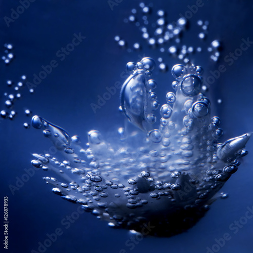 Underwater flower with bubbles