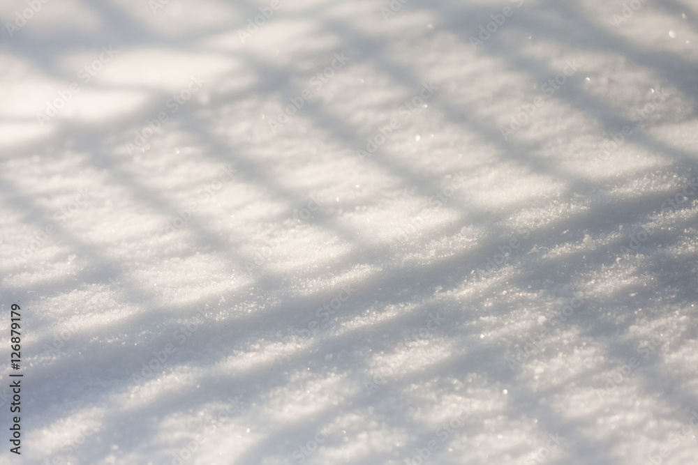Snow texture with shadows - stripes from a fence