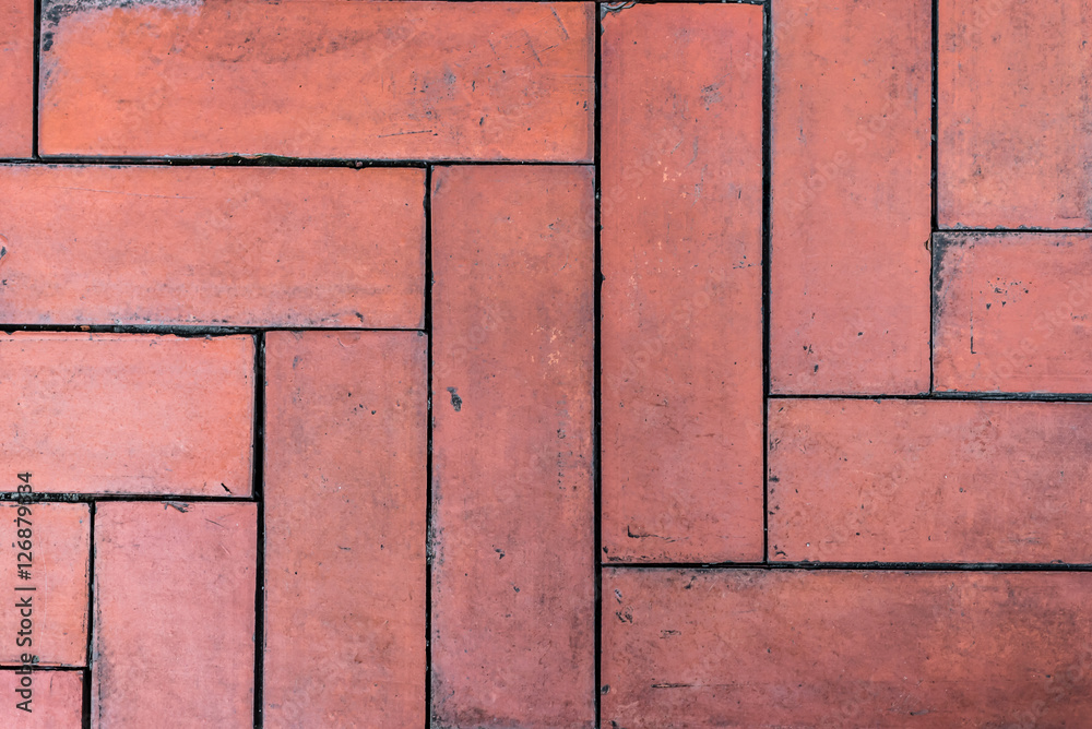 Fototapeta premium Close up red pattren brick wall texture background.