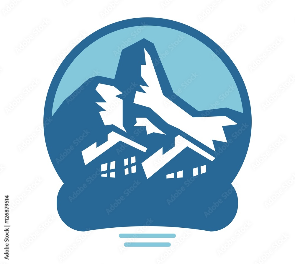 Mountain vector icon badge Mountain vector icon badge