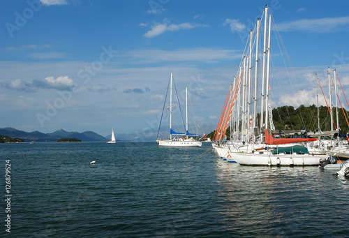 Harbour with the white yachts.