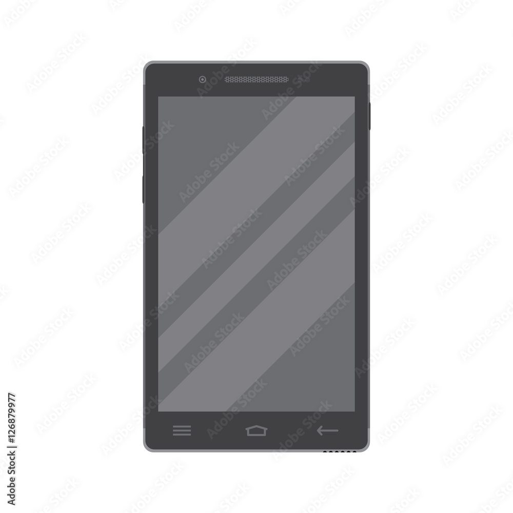 Dark smartphone in flat style isolated on a white background. Dark smartphone in flat style isolated on a white background.