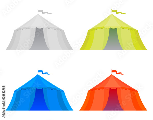 Set of four color marquees without branding, vector illustration