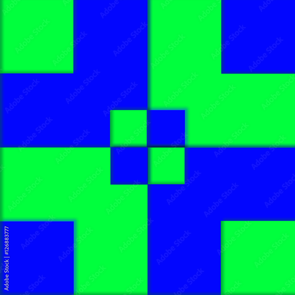 Sfondo con quadrati verde e blu alternati