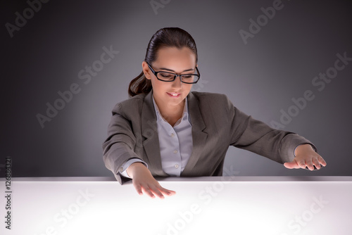 Young businesswoman working on the table