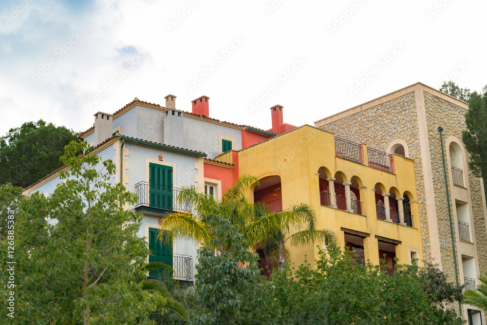 Architectural buildings on Balearic Island in Santa Ponca Majorca Architectural buildings on Balearic Island in Santa Ponca Majorca