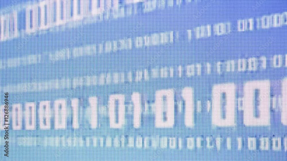 blur and noise  recording data binary code from a lcd monitor like abstract background concept.