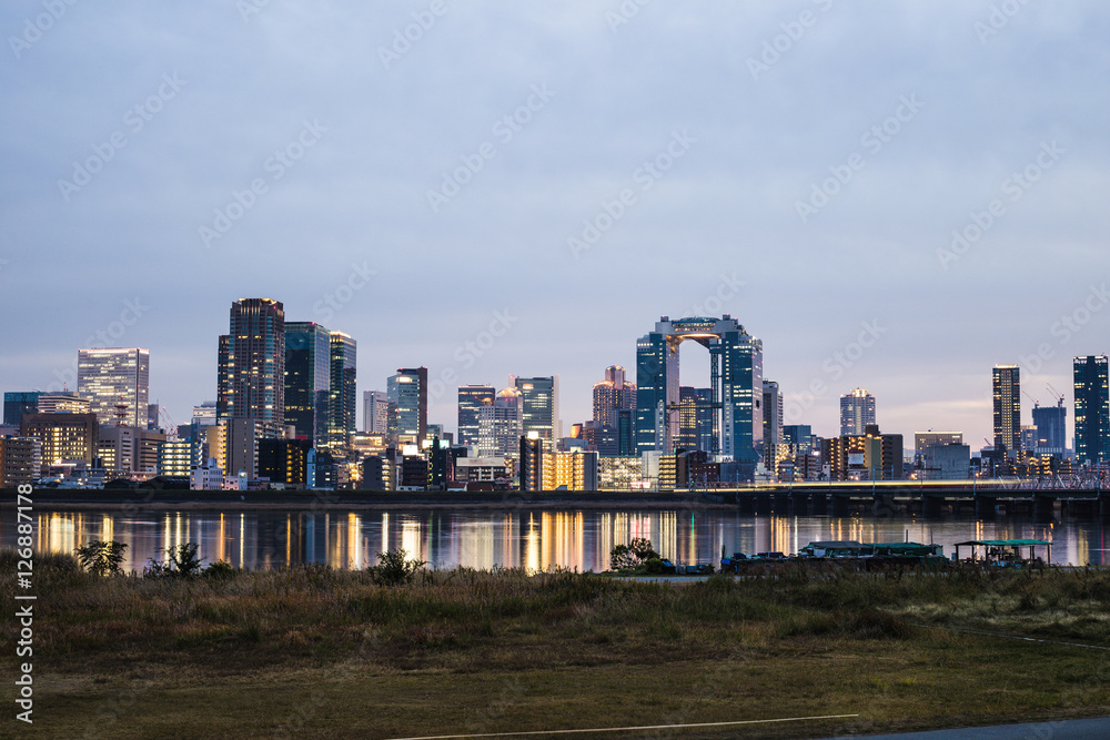 都市の夜景 日本のビル群 都市の夜景 日本のビル群