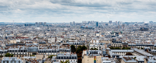 View of grey Paris from Montmartre