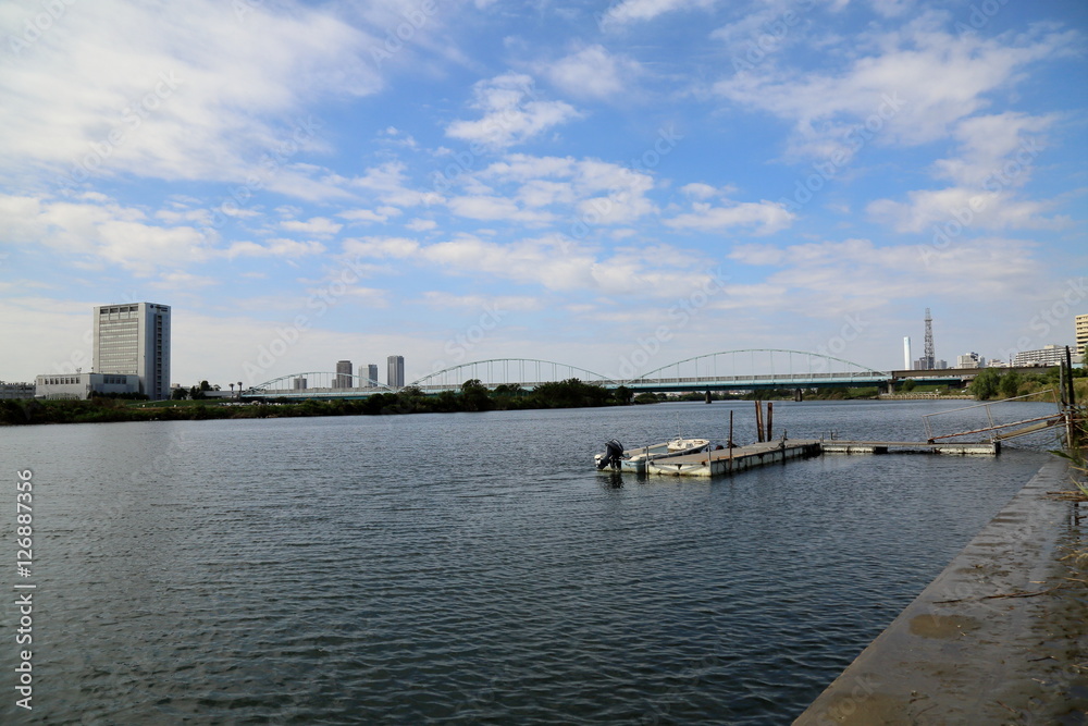 多摩川からの風景