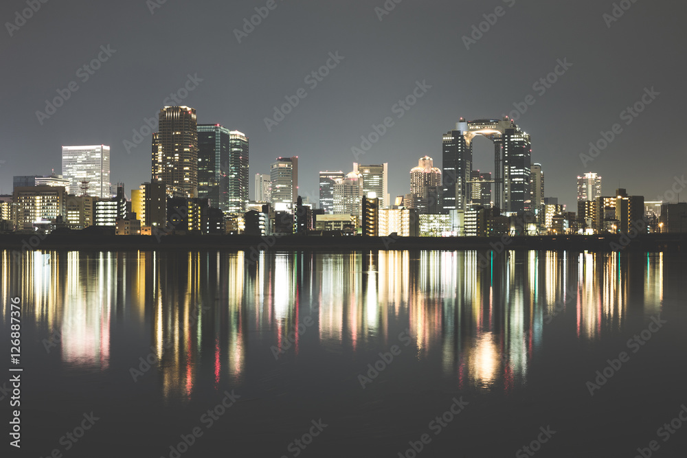 都市の夜景 日本のビル群 都市の夜景 日本のビル群