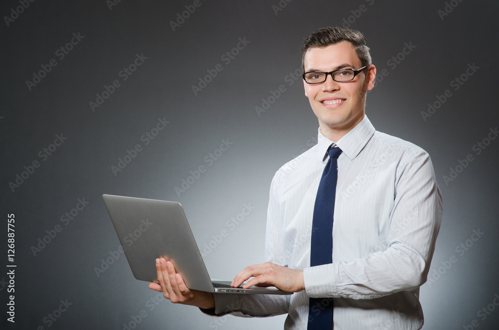 Man with laptop in business concept Man with laptop in business concept