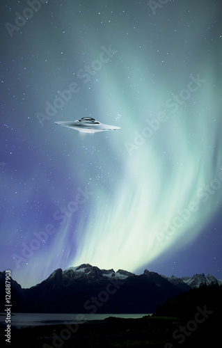 Northern Lights with UFO