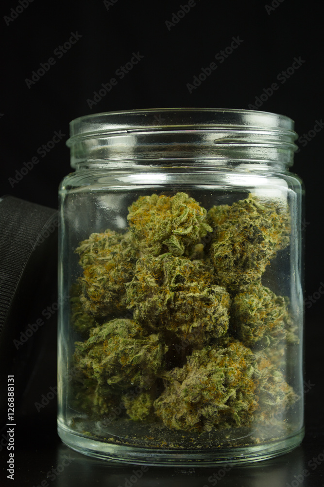 Cannabis Jar Open Cannabis Jar Open