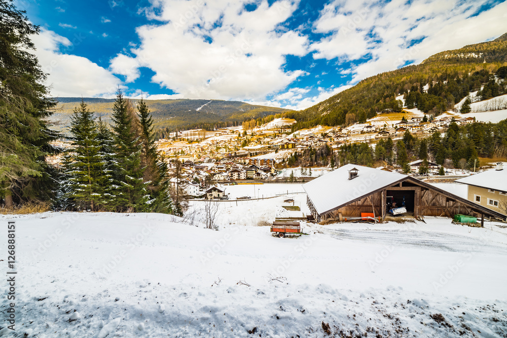 panorama of alpine village