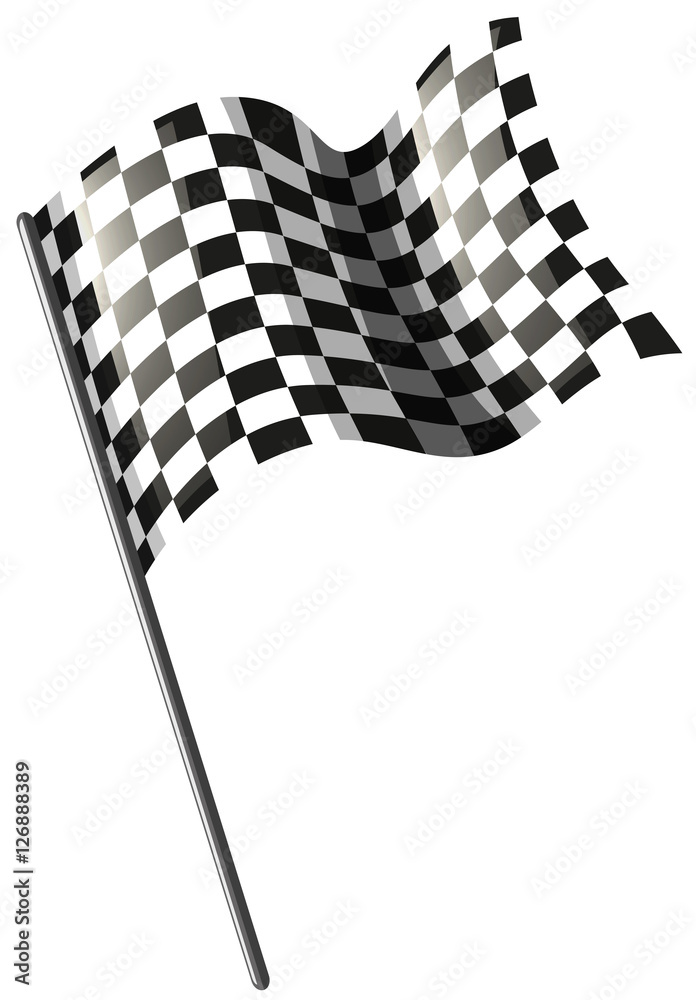 Motocross racing flag on white