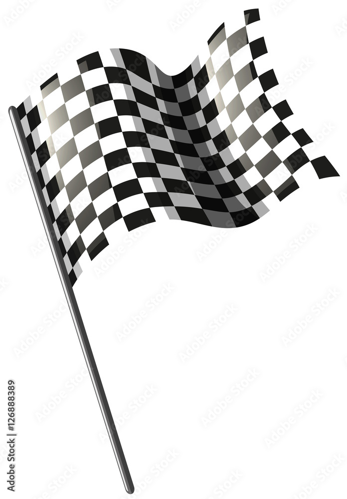 Fototapeta premium Motocross racing flag on white