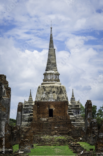 Ancient temple and pagoda in ayutthaya Thailand