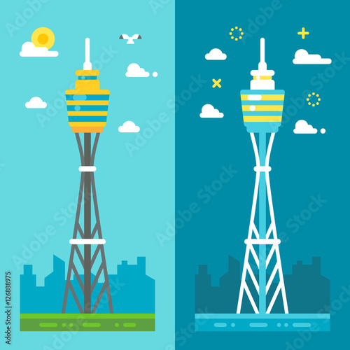 Flat design Sydney tower