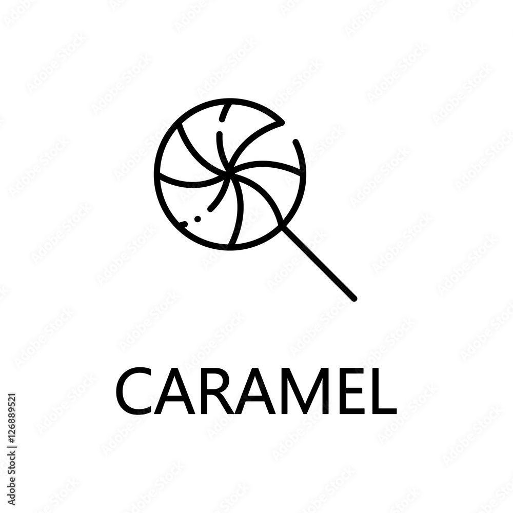 Caramel flat icon or logo for web design. Caramel flat icon or logo for web design.