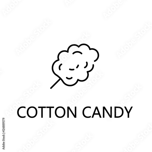 Cotton candy flat icon or logo for web design.