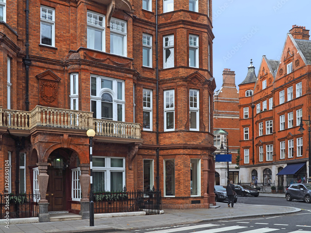 London street with elegant old apartment buildings