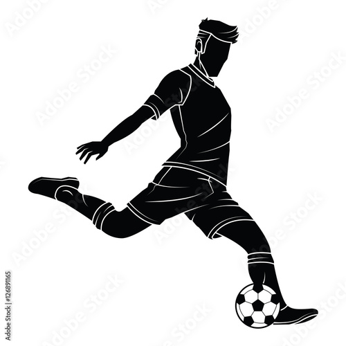 Soccer football silhouettes player