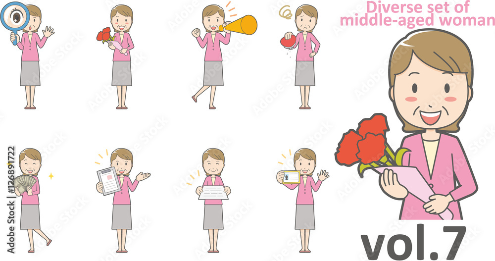 Diverse set of middle-aged woman , EPS10 vector format vol.7 Diverse set of middle-aged woman , EPS10 vector format vol.7