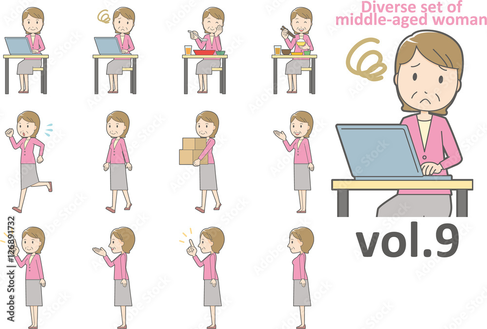 Diverse set of middle-aged woman , EPS10 vector format vol.9 Diverse set of middle-aged woman , EPS10 vector format vol.9