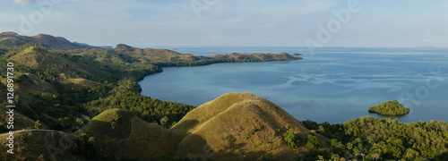 Hills and ocean, Labuan Bajo, Flores island, Indonesia photo