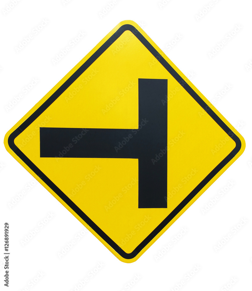 Traffic Intersection sign isolated on white background Traffic Intersection sign isolated on white background