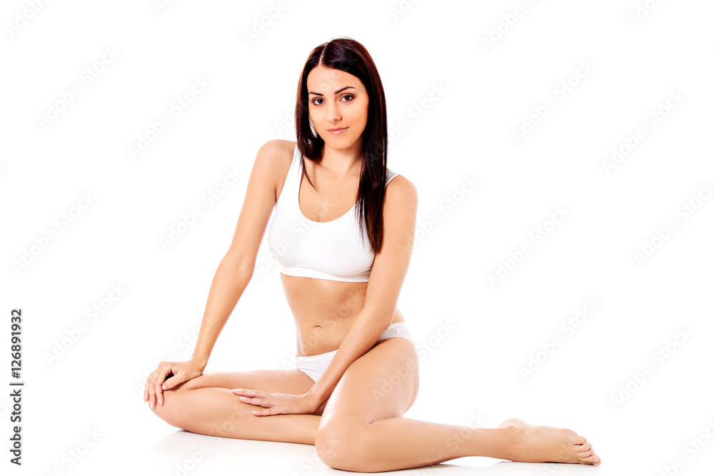 Young, sporty, fit and beautiful girl in sporty underwear. Young, sporty, fit and beautiful girl in sporty underwear.