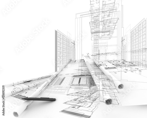 3D architecture abstract